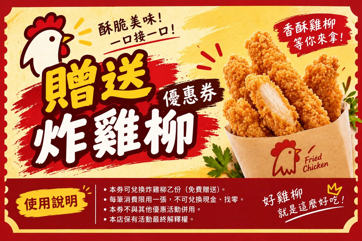 贈送雞柳