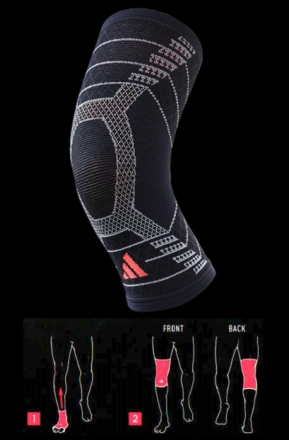 【台灣製】adidas AEROREADY WUCHT P3 高機能3D立體針織加強型彈性運動護膝套-2